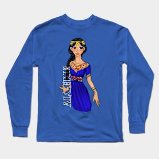 Black is Beautiful - Algeria Afrocentric Melanin Girl in traditional outfit Long Sleeve T-Shirt